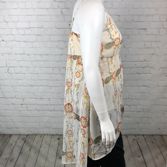 Maurices Ivory Floral Sheer Tunic Tank Top Plus Sz - Picture 3 of 7